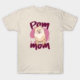 Pom Mom // Cute Pomeranian Mom Cartoon T-Shirt